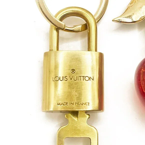 Authentic Louis Vuitton Lock Key with Bag Cherry Charm Keychain Key Charm Chain - Picture 7 of 7